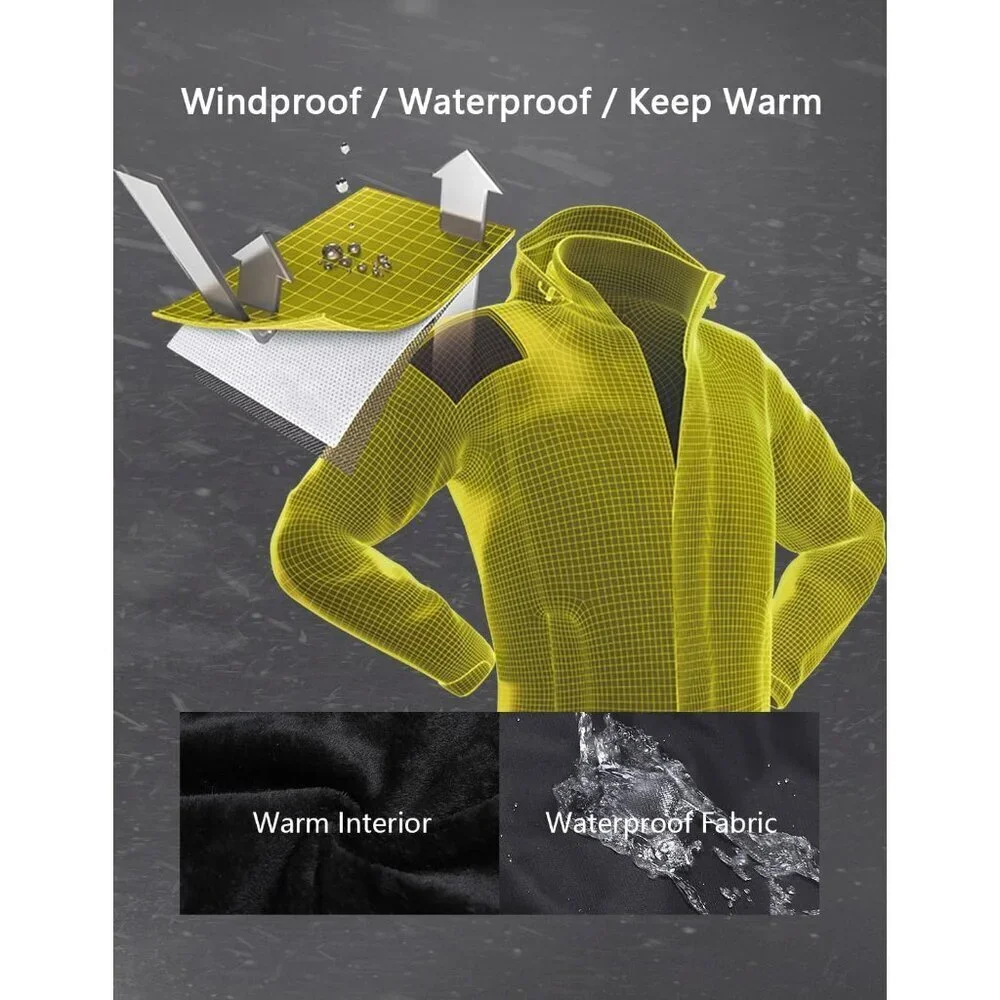 Men's Ski Jacket Warm Winter Snow Coat Waterproof Mountain Windbreaker Snowboard